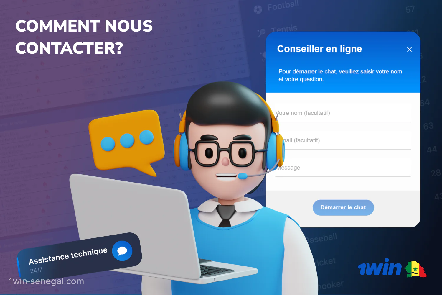 Les utilisateurs peuvent contacter le support 1win Sénégal via plusieurs canaux disponibles 24 heures sur 24