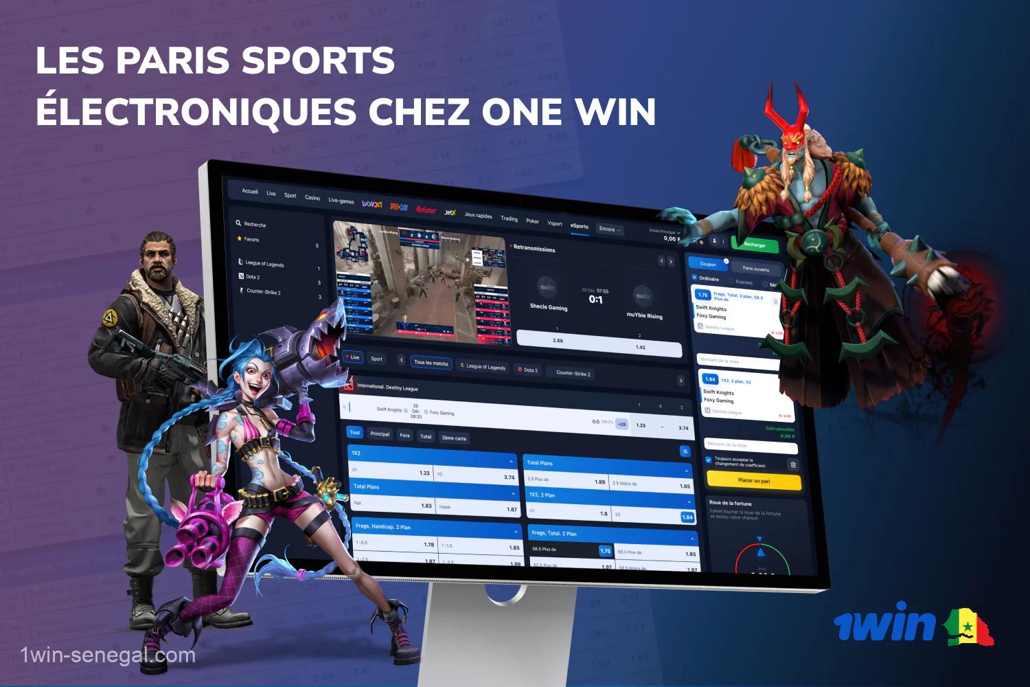 Les joueurs sénégalais 1win sont particulièrement intéressés par les paris sportifs électroniques en raison de retransmissions en direct de haute qualité, de statistiques accessibles et d'une variété de disciplines e-sportives