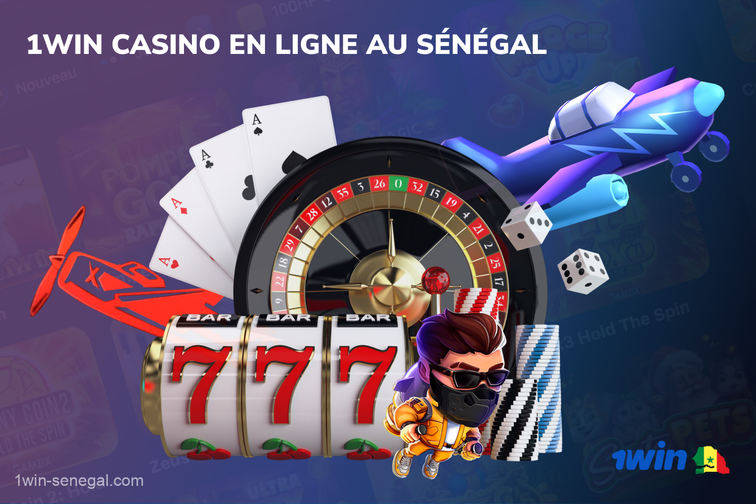 Plus de 10 000 jeux d'argent attendent les utilisateurs sénégalais sur le site et l'application mobile du casino 1win