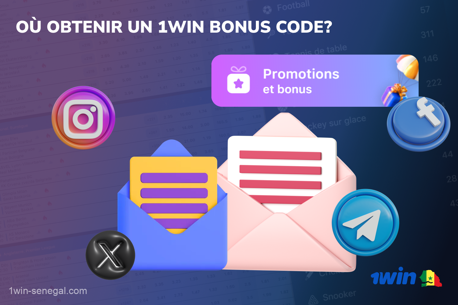 Les utilisateurs du Sénégal peuvent trouver le code bonus 1win et obtenir de jolis prix de plusieurs manières