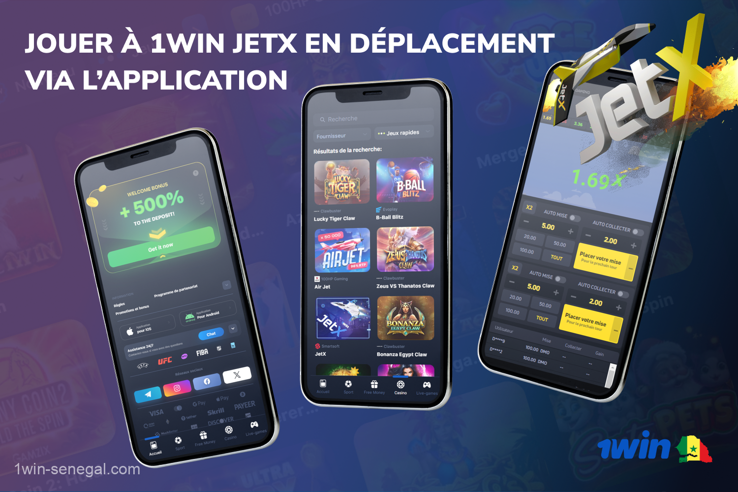 Pour les joueurs sénégalais qui préfèrent la commodité des jeux mobiles, 1win propose une application mobile qui inclut JetX parmi ses nombreux jeux