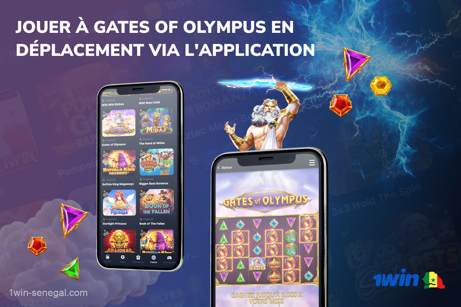 Pour jouer à Gates of Olympus et à d'autres jeux de casino dans tous les mes, les joueurs sénégalais peuvent télécharger l'application mobile 1win