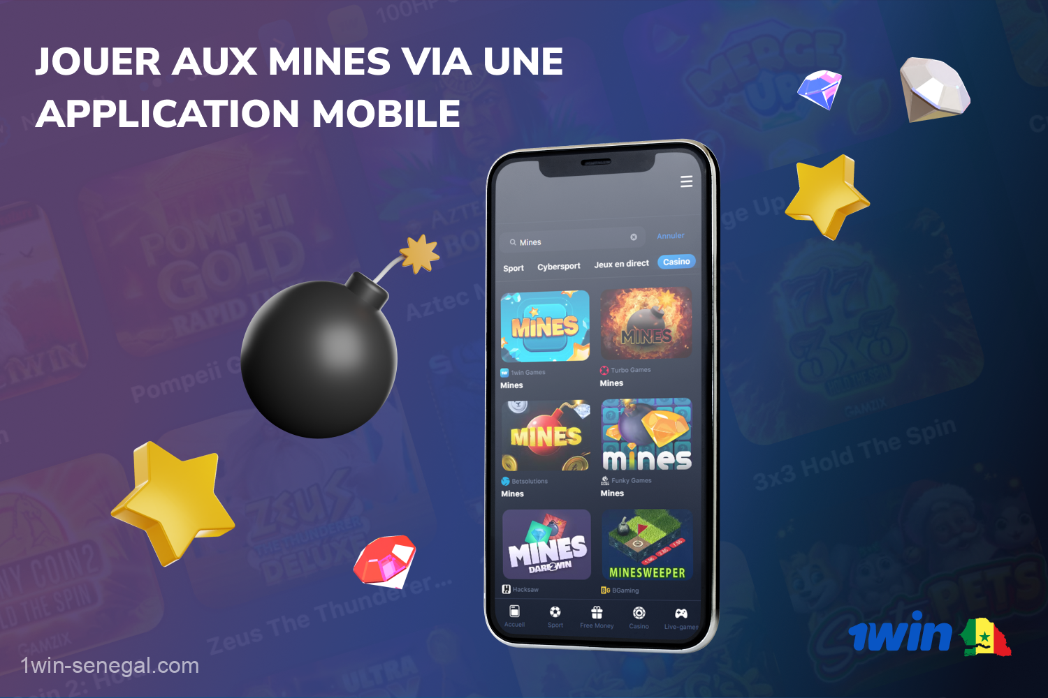 Pour les joueurs sénégalais qui préfèrent jouer en déplacement, 1win propose une application mobile robuste qui prend en charge le jeu des Mines