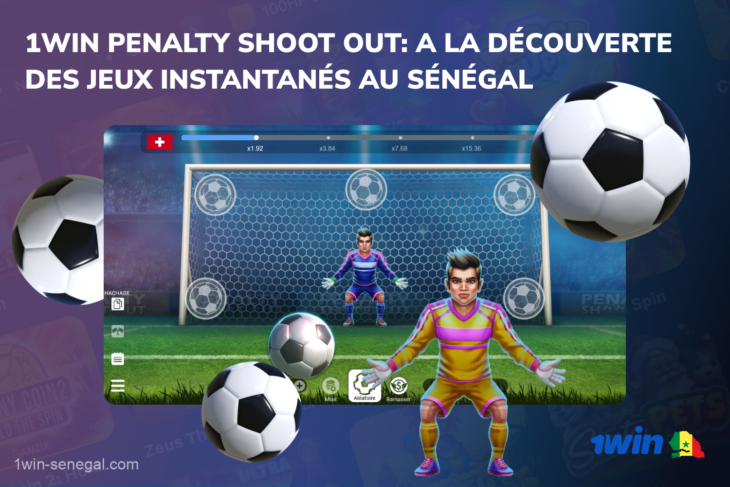 1win Penalty Shoot Out est un jeu d'argent qui simule les penalties de football, disponible sur le site Web et l'application mobile du casino en mode démo et pour de l'argent réel