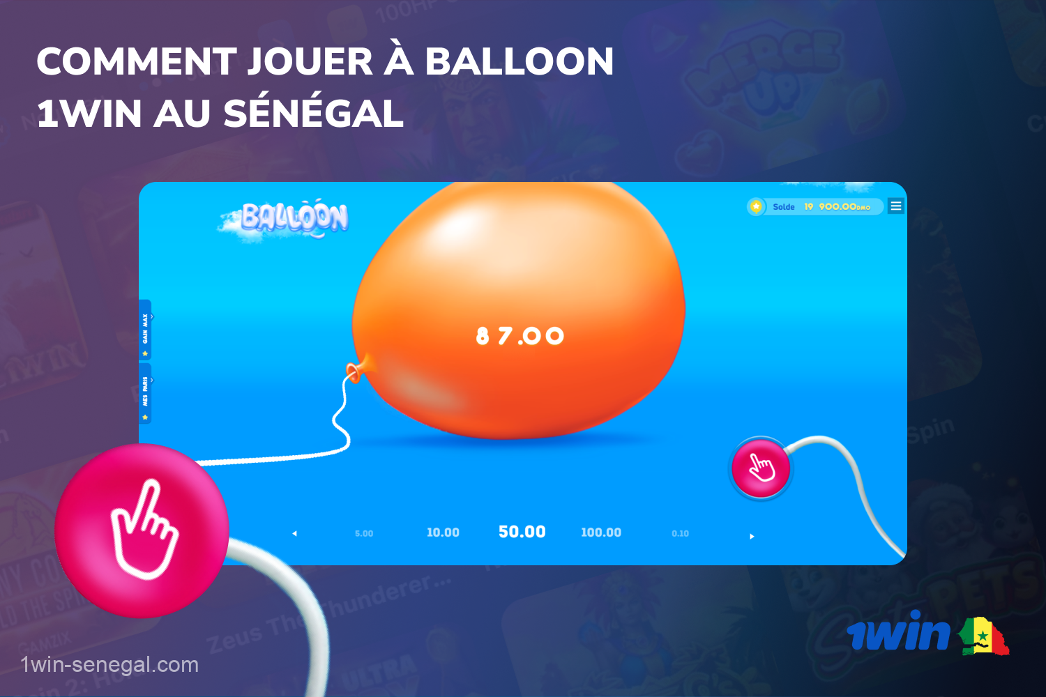 Balloon 1win au Sénégal est un jeu dynamique offrant un bonus pouvant atteindre 500 % et des gains rapides
